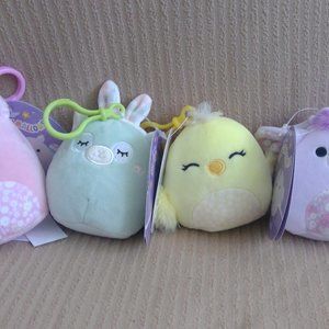 Squishmallows Easter 3.5" Clips- Aimee, Peter, Miley, And Delzi